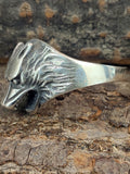 Ring Wolfskopf, Gr. 54-74 - Silber