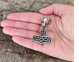 Kombi 69 Thorshammer mit Königskette - Silber