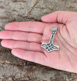 Thorshammer 73 mit Korbkette - Silber