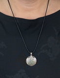 Blume des Lebens 95 mit Schlangenkette - Silber