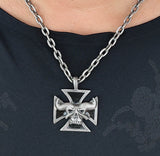 Anhänger 48 Eisernes Kreuz Schädel - Zinn