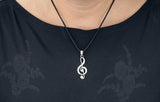 Notenschlüssel 257 mit Schlangenkette - Silber