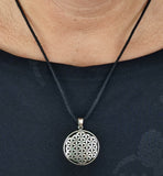 Blume des Lebens 96 mit Schlangenkette - Silber