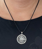 Windrose 289 mit Schlangenkette - Silber