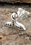Ohrstecker 45 Walflosse - Silber