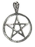 Pentagramm 50 mit Korbkette - Silber