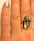 Ring Totenkopf, Gr. 62-74 (tk8) - Silber